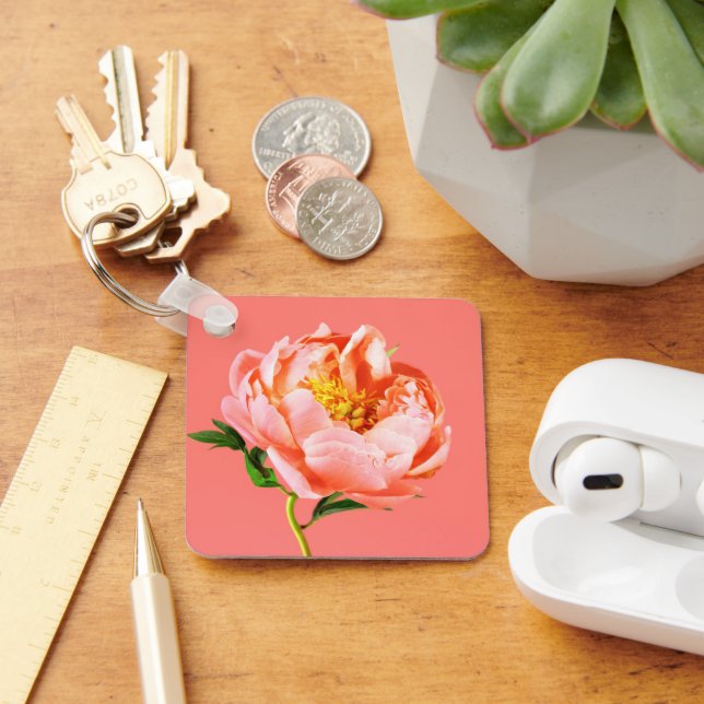 Chaveiro Flores | Coral Peony Blossom (Mesa)
