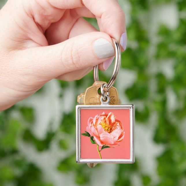 Chaveiro Flores | Coral Peony Blossom (Mão)