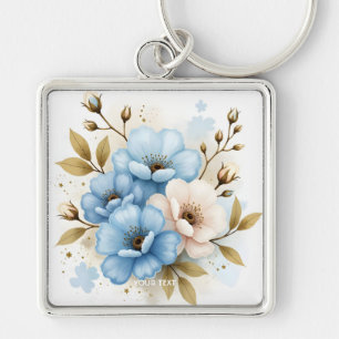 Chaveiro Flores de Aquarela de Pastel Fantasy