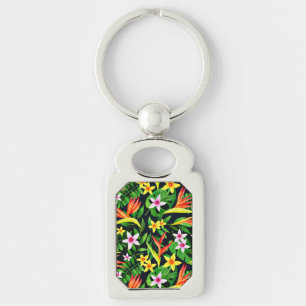 Chaveiro Flores De Aquarela E Padrão Floral De Fruta- 23768