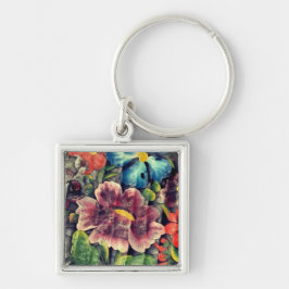 Chaveiro Flores de Arte Popular em Flor