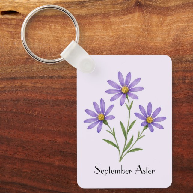 Chaveiro Flores de Áster de Setembro (Frente)