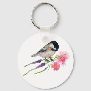 Chaveiro Flores de Aves Chickadee