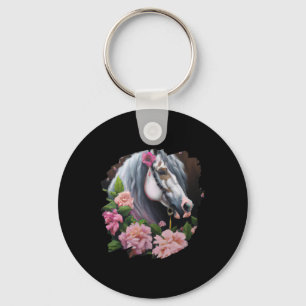 Chaveiro Flores de Cavalo Pintura em Cuada Flor Horso-back