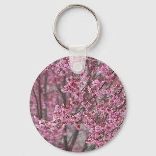 Chaveiro Flores de Cerejeira Sakura Cor-de-Rosa Fluindo