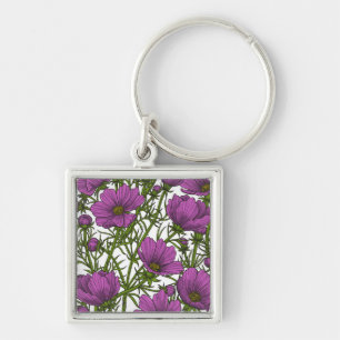 Chaveiro Flores de cosmos violetas