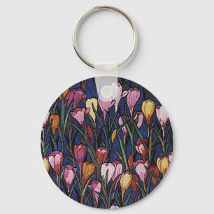 Chaveiro Flores de Crocus Antigos em um Jardim, Padrão Flor