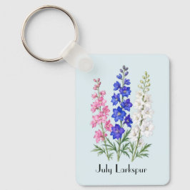 Chaveiro Flores de Delphinium de Julho