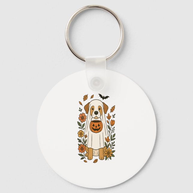 Chaveiro Flores de Halloween Labrador Retriever (Frente)
