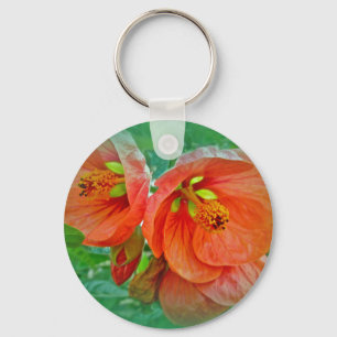 Chaveiro Flores de Hibisco Laranja