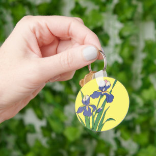 Chaveiro Flores de Íris de Jardim de Primavera Roxo Floral 