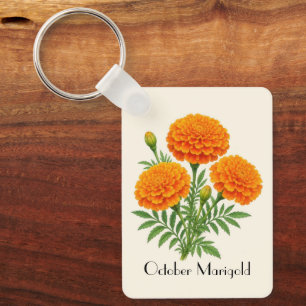 Chaveiro Flores de Marigold de Outubro 
