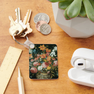 Chaveiro Flores de Natureza-Morta Barroca Antiga em um Vaso