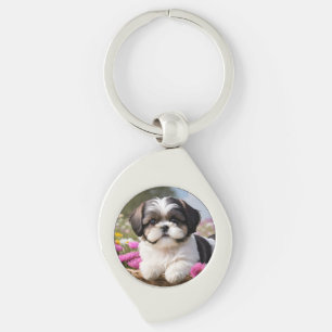 Chaveiro Flores De Pequeno Shuz Tzu Puppy Basket