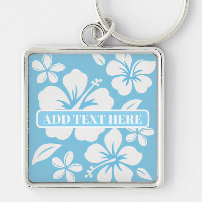 Chaveiro Flores de Praia Azul Tropicais (Frente)
