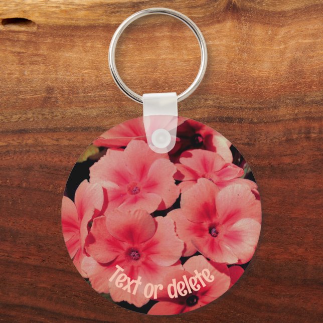 Chaveiro Flores de Primrose Peach Personalizadas (Frente)