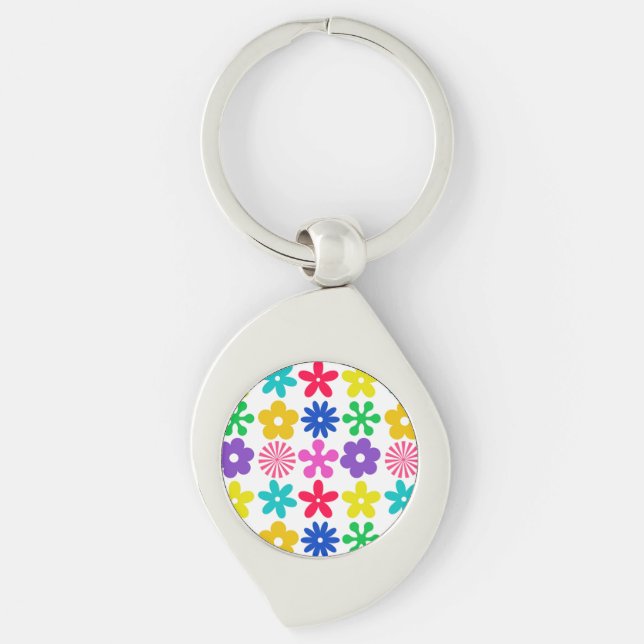 CHAVEIRO FLORES DE RETRO GROOVY (Frente)