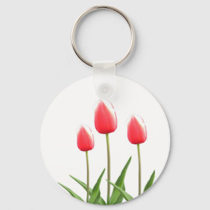Chaveiro Flores de tulipa vermelhas da primavera