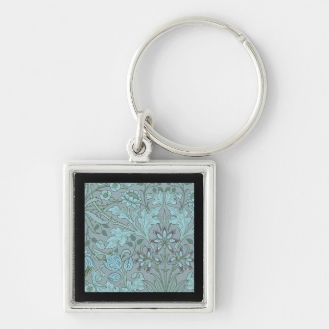 Chaveiro Flores Decorativas Azul Pastel (Frente)