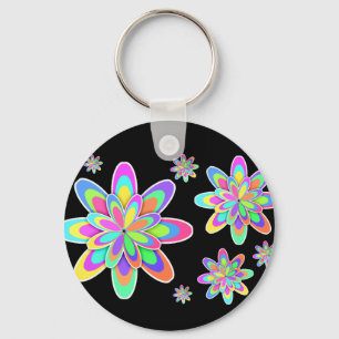 Chaveiro Flores femininos do Fractal Pastel