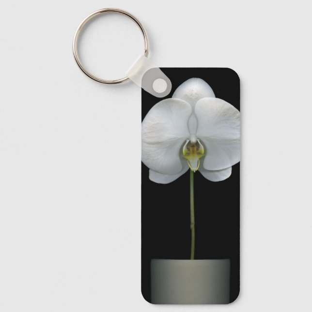 Chaveiro Flores | Flor Orquídea Branca (Frente)