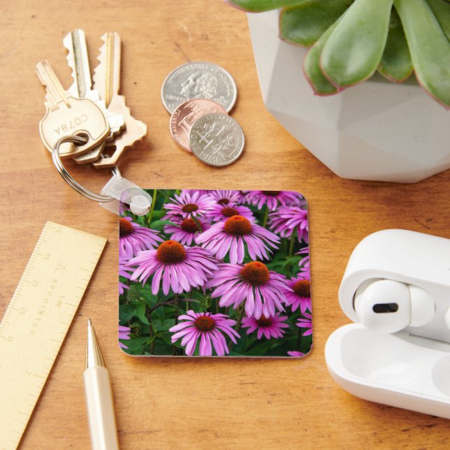 Chaveiro Flores | Jardim de Coneflower Rosa (Mesa)