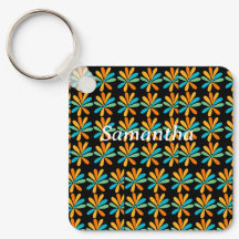 Flores Laranja, Verde E Azul