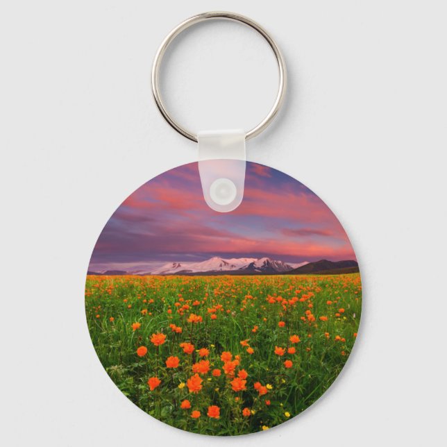 Chaveiro Flores | Montanhas com paisagens de flores silvest (Frente)