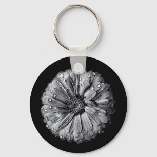 Chaveiro Flores preto e branco 10