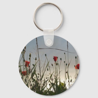 Chaveiro Flores - Quatro Poppies Vermelhos
