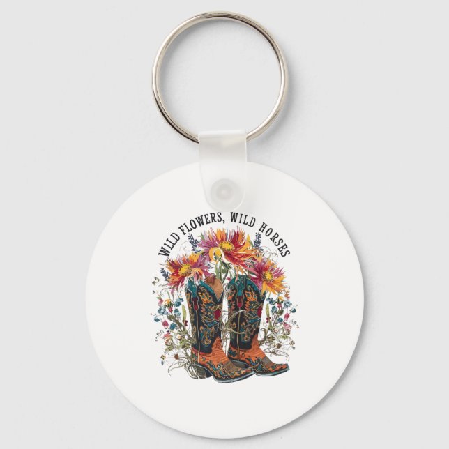 Chaveiro Flores Selvagens - Galinhas Selvagens Boot Western (Frente)