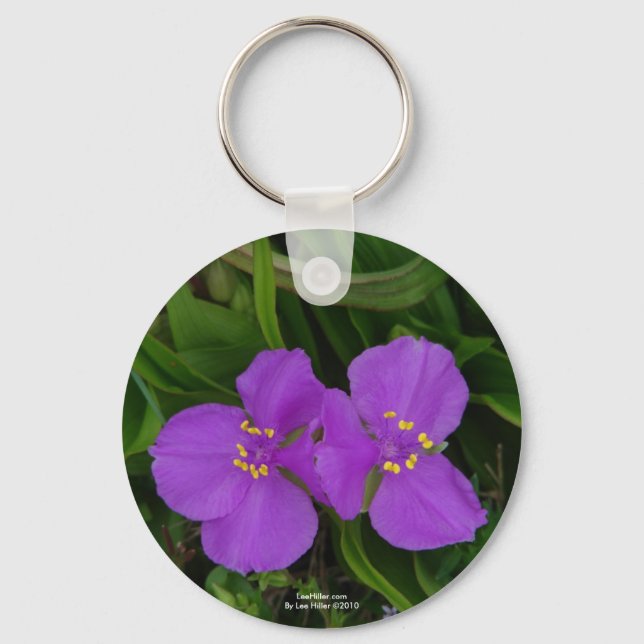 Chaveiro Flores silvestres Fachsia Spiderwort Primaveras Qu (Frente)