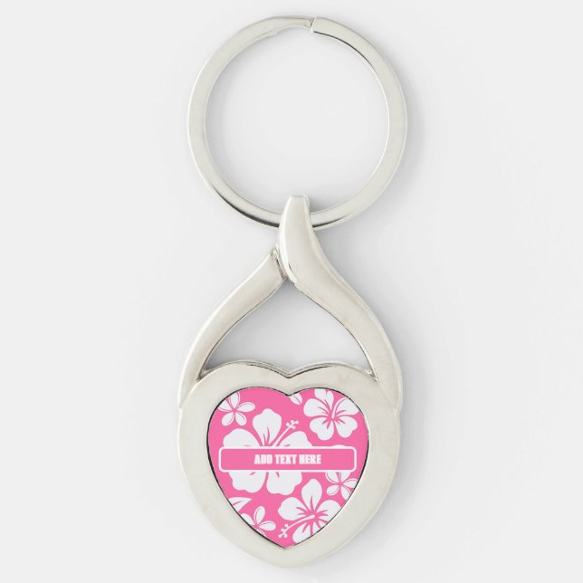 Chaveiro Flores Tropicais De Praia Rosa (Frente)