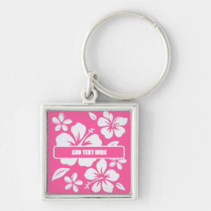 Chaveiro Flores Tropicais De Praia Rosa