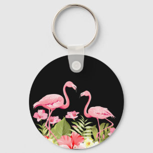 Chaveiro Flores Tropicais E Flamingos-32146