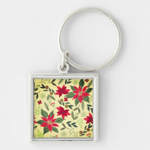 Chaveiro Flores Vermelhas Natal Padrão-11600