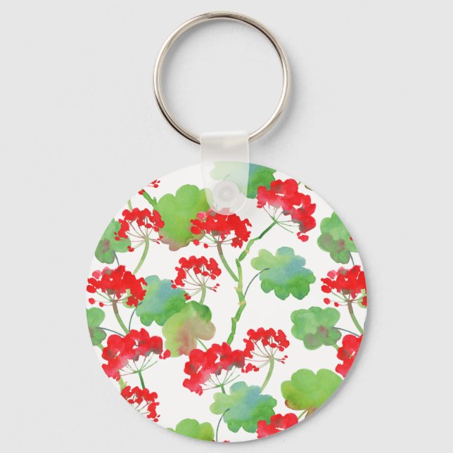 Chaveiro Flores vermelhas (Pelargónio) (Frente)