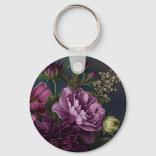 Chaveiro Flores Vintage Escuras