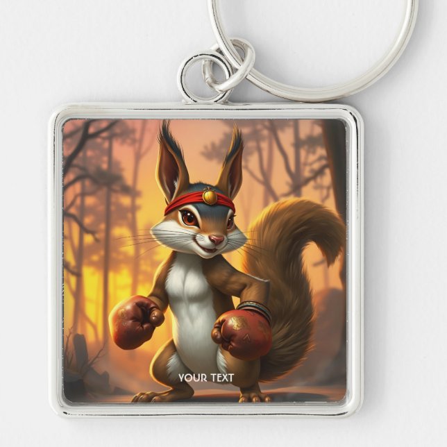 Chaveiro Floresta de Esquilo do Kickboxer Fantasy Cute (Frente)