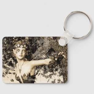 Chaveiro Floresta de Fadas da Primavera Foto Vintage Arte F