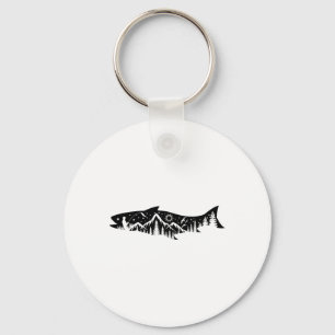 Chaveiro Floresta de pesca Montanha Silhueta Aventura ao ar
