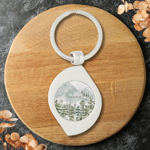 Chaveiro Floresta e Montanha Natureza Aquarela