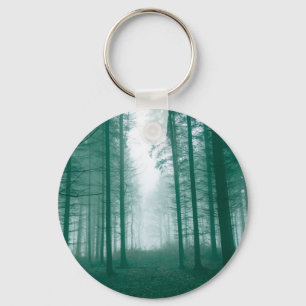 Chaveiro Floresta fantasma com neblina em verde