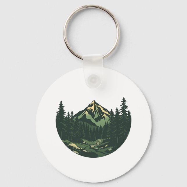 Chaveiro floresta montanhosa de vintage (Frente)