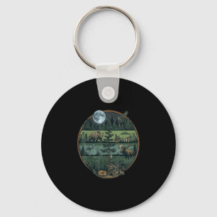 Chaveiro Floresta retrô árvores natureza vida selvagem ao a