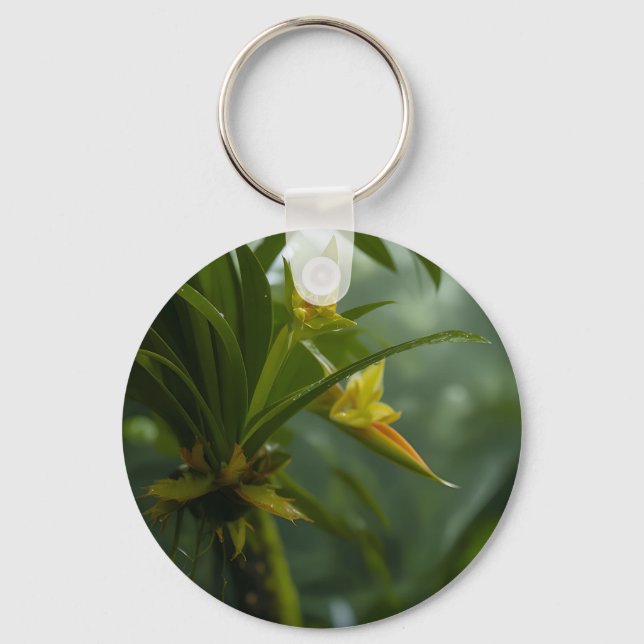 Chaveiro Floresta Tropical de Orquídea Amarela (Frente)