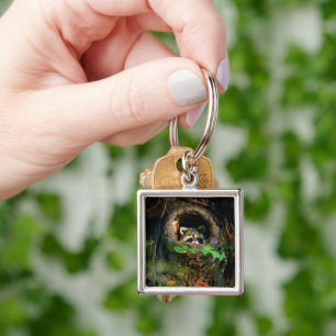 Chaveiro Florestas Raccoon Peeking