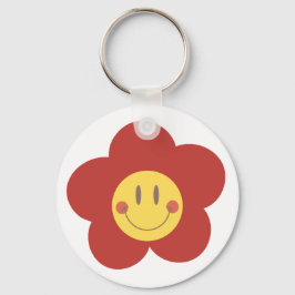Chaveiro Floricultura Sorridente Fofa Estética Retro Desi