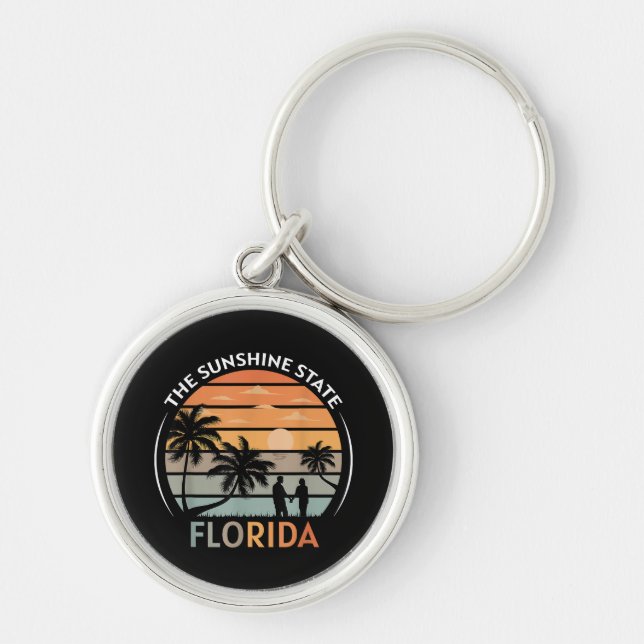 Chaveiro Florida Summer Beach Vintage Sunset (Frente)