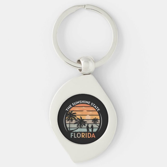 Chaveiro Florida Summer Beach Vintage Sunset (Frente)
